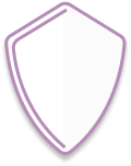 White shield with a purple border